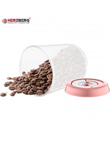 HerzbergEnsemble de pots de stockage sous vide Rose