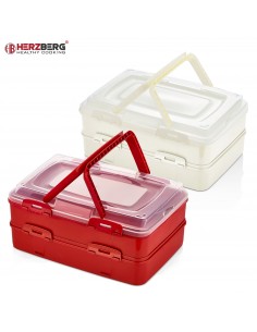 Herzberg Boîte de transport de pâtisseries à emporter en duplex Rouge 2