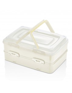 Herzberg Boîte de transport de pâtisseries à emporter en duplex Ivoire