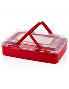 Herzberg Boîte de transport de pâtisseries à emporter à un niveau Rouge