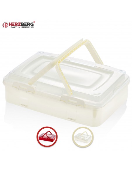 Herzberg Boîte de transport de pâtisseries à emporter à un niveau Rouge