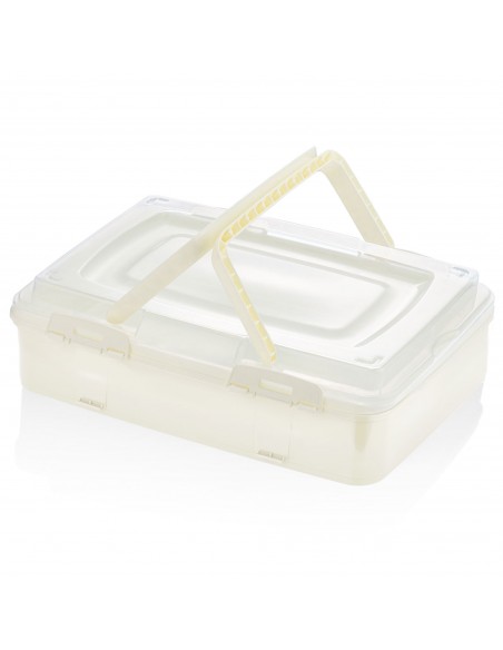 Herzberg Boîte de transport de pâtisseries à emporter à un niveau Ivoire