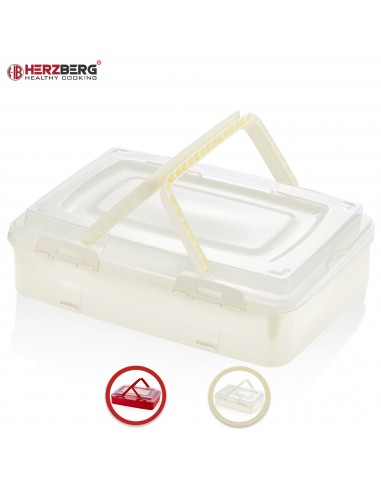 Herzberg Boîte de transport de pâtisseries à emporter à un niveau Ivoire