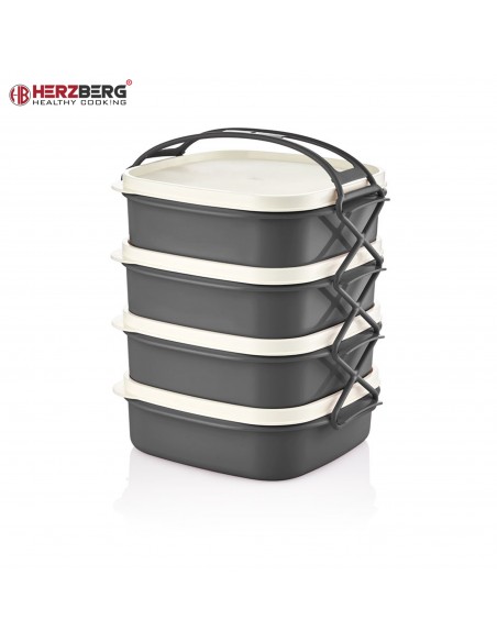 Herzberg Boîte à lunch tétra 4 couches