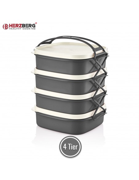 Herzberg Boîte à lunch tétra 4 couches