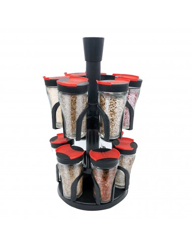 Herzberg Étagère à épices avec 12 bocaux en verre