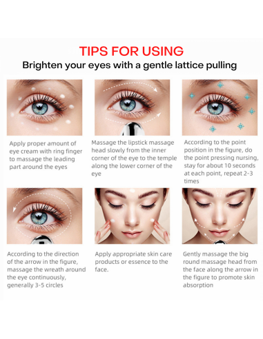 Cenocco Beauty Masseur facial magnétique à micro-vibrations avec LED