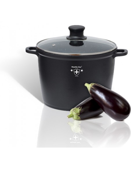 Royalty Line RL-AD28M Casserole à revêtement en marbre avec couvercle en verre 28cm