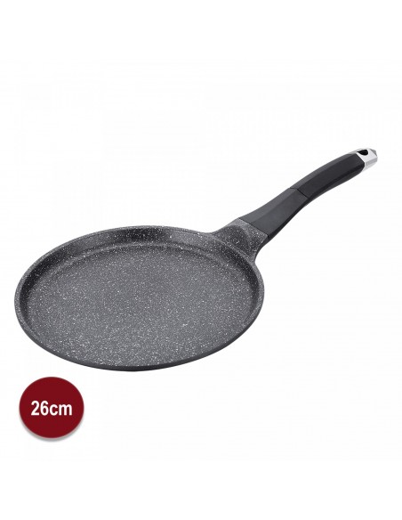 Royalty Line RL-CP26M Revêtement en Marbre Pour Poêle À Crêpes de 26cm Noire