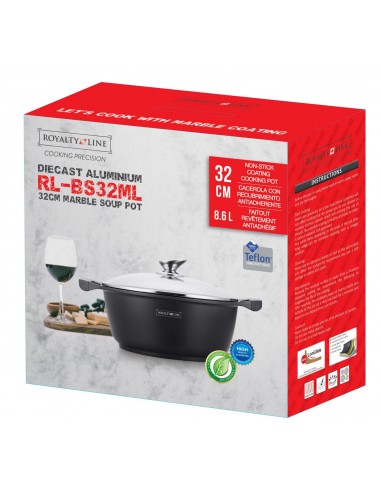 Royalty Line RL-BS32M Marmite et cocotte en marbre 32cm Noire
