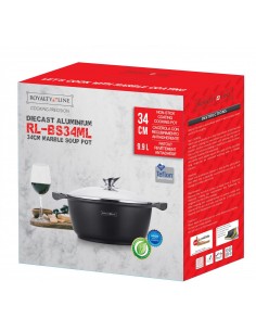 Royalty Line RL-BS34M  Marmite et cocotte en marbre 34cm Noire 2
