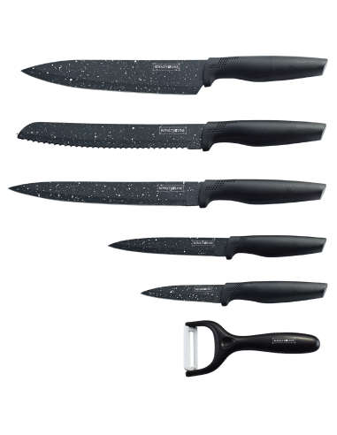 Royalty Line RL-MB5 Set de couteaux de revêtement anti-adhésif5PCS Noire