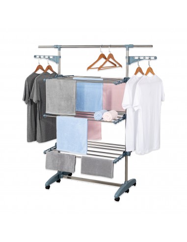 Herzberg Séchoir à linge à 3 étages Pour les Vêtements Gris