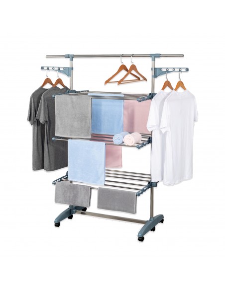 Herzberg Séchoir à linge à 3 étages Pour les Vêtements Gris