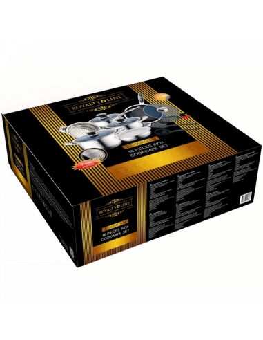 Royalty Line RL-16RGNM Batterie de Cuisine en Acier Inoxydable de Première Qualité 16 Pièces