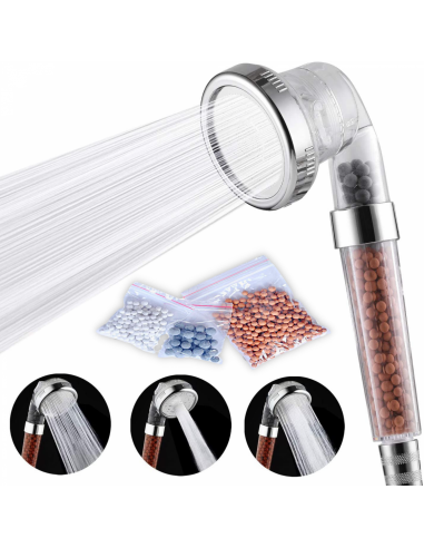 Herzberg HG-5032 Pomme de Douche Minéralisée à 3 Modes