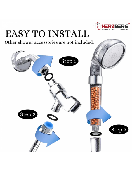 Herzberg HG-5012 Pommeau de Douche Minéralisé