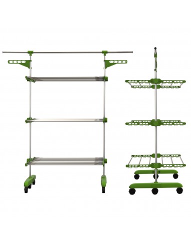 Herzberg Séchoir à linge à 3 étages Pour les Vêtements Vert