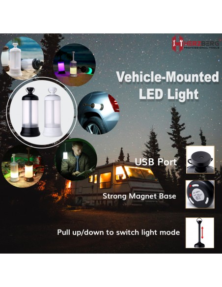 Herzberg HG-5049 Eclairage à LED Monté Sur Véhicule Blanc