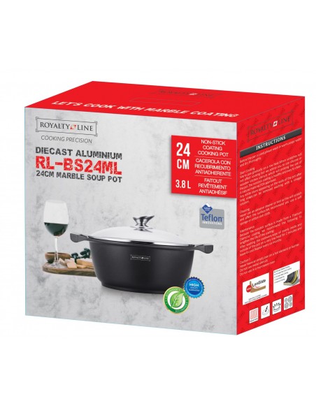 Royalty Line RL-BS24M Marmite et cocotte en marbre 24cm