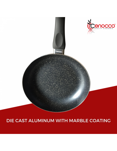 Cenocco Ensemble De 3 Poêles à Frire Avec Revêtement En Marbre Cuivre