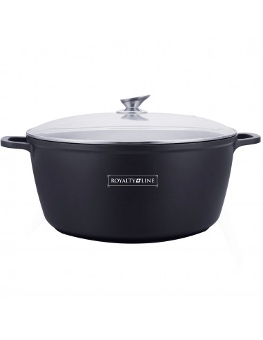 Royalty Line RL-BS36M Cocotte en fonte avec couvercle en verre 36 cm