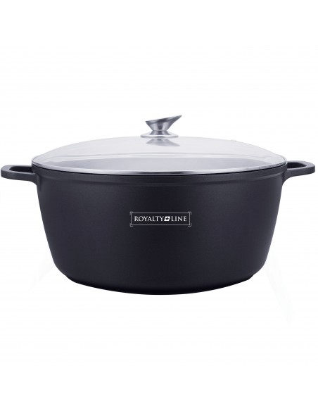 Royalty Line RL-BS36M Cocotte en fonte avec couvercle en verre 36 cm