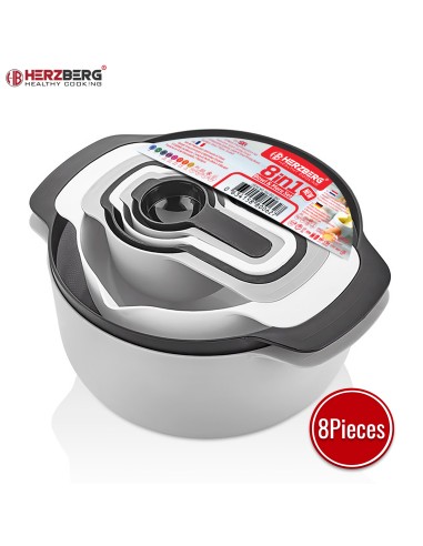 Herzberg Ensemble de bols et tasses à mesurer 8 en 1