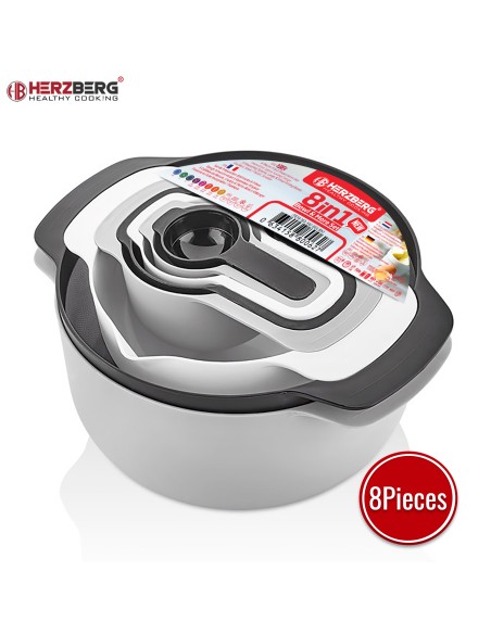 Herzberg Ensemble de bols et tasses à mesurer 8 en 1