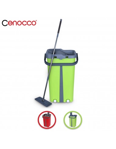 Cenocco CC-9077 Vadrouille Plate Avec Seau Vert