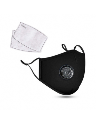 PM2.5M Masque en Coton Lavable Avec Filtres en Carbone 2 Noire