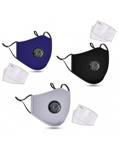 PM2.5M Masque en Coton Lavable Avec Filtres en Carbone 2 Noire