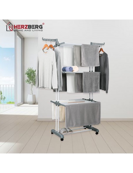 Herzberg HG-8034GRY Porte-vêtements de Déménagement Grijs