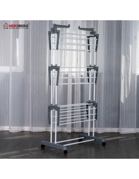 Herzberg HG-8034GRY Porte-vêtements de Déménagement Grijs