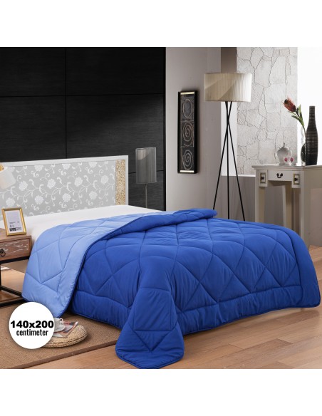 Herzberg Couette En Microfibre Bicolore 140x200cm Bleu