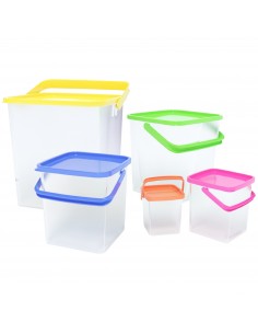 Herzberg Ensemble de contenants cubiques pour aliments 5 en 1 avec poignée