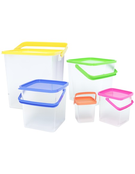 Herzberg Ensemble de contenants cubiques pour aliments 5 en 1 avec poignée