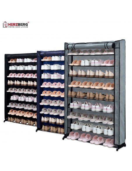 Herzberg HG-8077 Organisateur de Porte-Chaussures à 9 Niveaux Noire