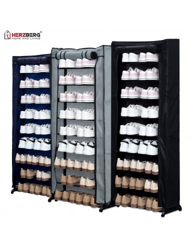Herzberg HG-8076 Petit Organisateur de Porte-chaussures à 9 Niveaux Gris