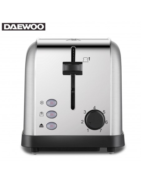 Daewoo SYM-1311 Grille-pain en Acier Inoxydable 2 Tiroirs 4 Tranches
