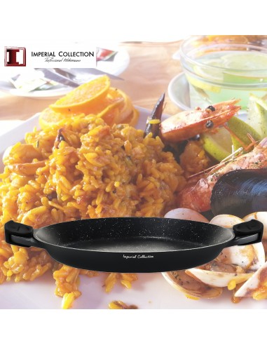 Imperial Collection Poêle à paella de 40 cm avec poignées en silicone