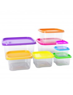 Herzberg Ensemble de contenants carrés 8 en 1 pour aliments