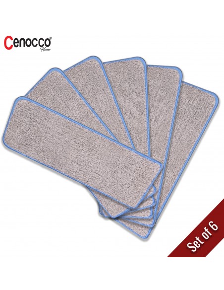 Cenocco CC-MOPM6 Ensemble de 6 Tampons de Rechange pour Vadrouille en Microfibre Lavables
