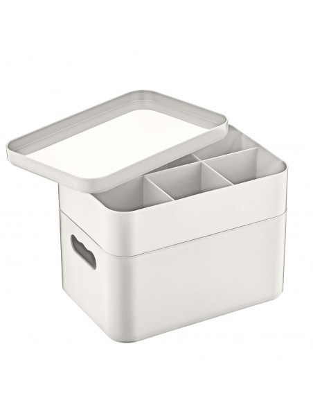 Herzberg HG-OKY676 Boîte de rangement polyvalente à 2 couches Gris