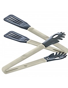 Herzberg Cooking Pince à vaisselle 2 en 1 en nylon gris
