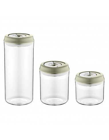HerzbergEnsemble de pots de stockage sous vide Gris