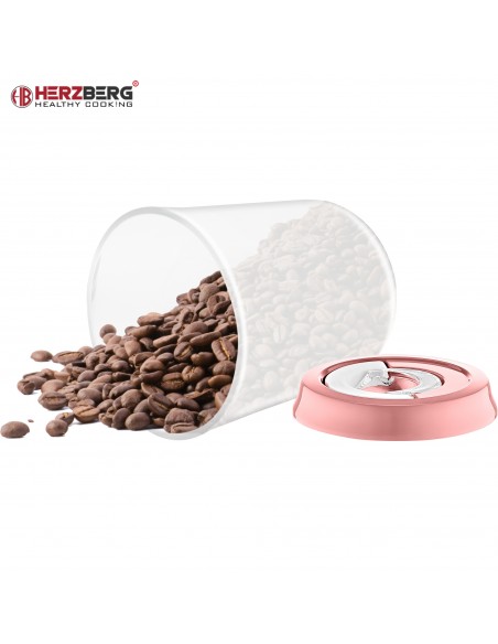HerzbergEnsemble de pots de stockage sous vide Rose
