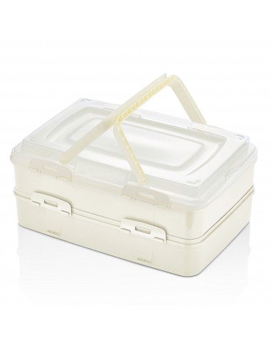 Herzberg Boîte de transport de pâtisseries à emporter en duplex Ivoire