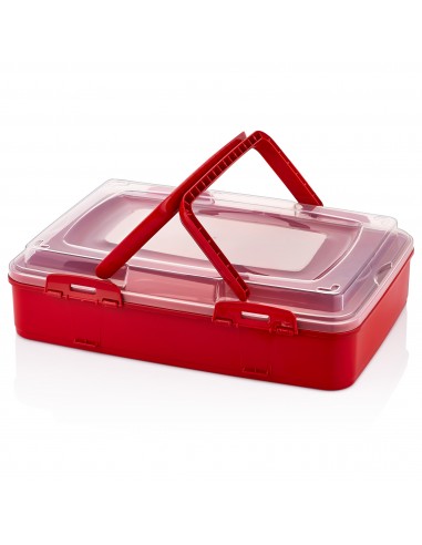 Herzberg Boîte de transport de pâtisseries à emporter à un niveau Rouge