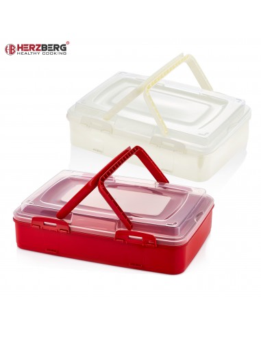 Herzberg Boîte de transport de pâtisseries à emporter à un niveau Rouge
